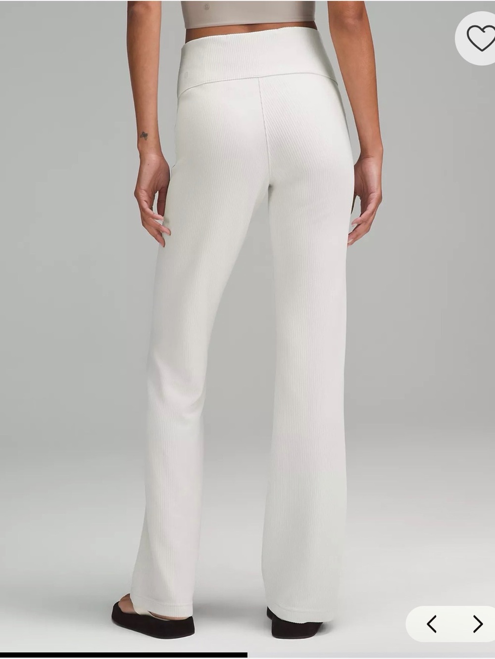 Lululemon Ribbed Softstream Flared Pant size 10 Color Bone/Beige - Picture 3 of 10